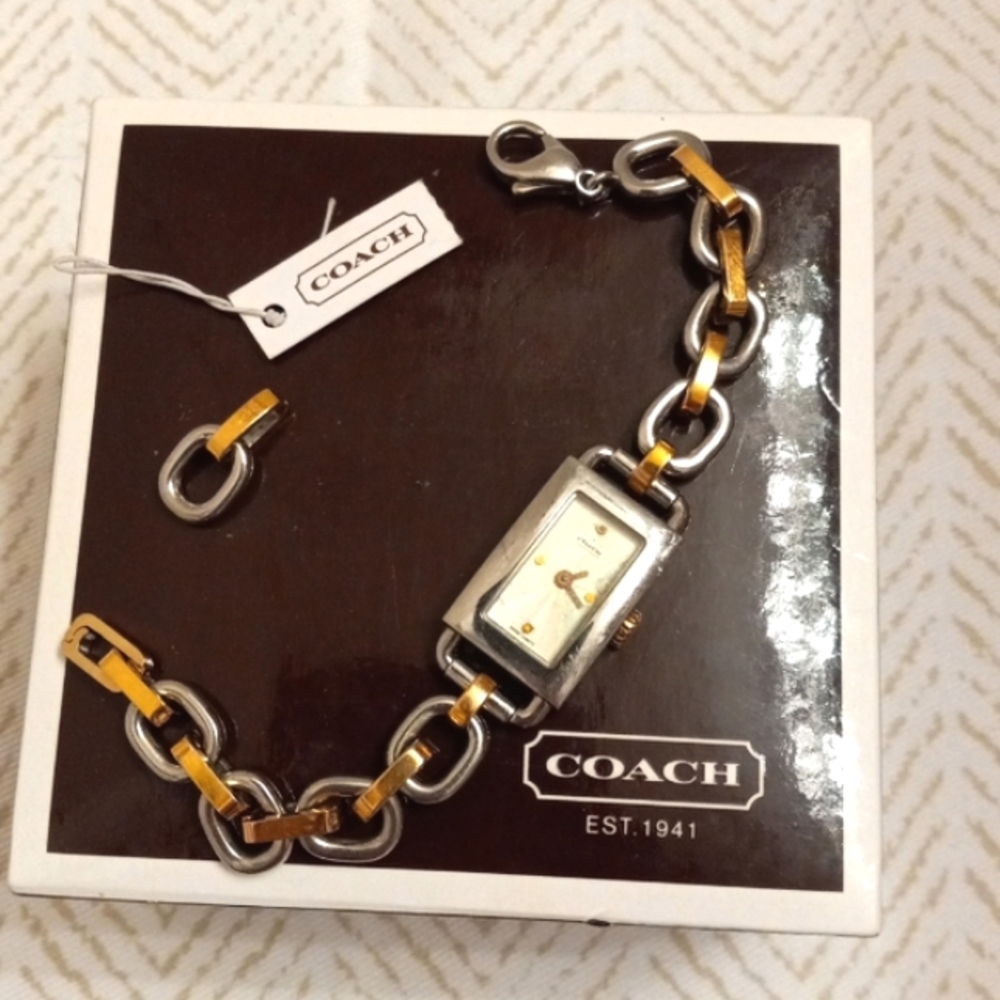 Coach/Movado Silver & gold linked watch